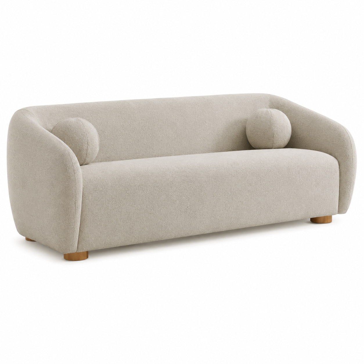 Sofá Holland Curvo en Tela Chenille, Dove Gray