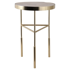 Mesa Auxiliar Chino, Tapa de Travertino, White