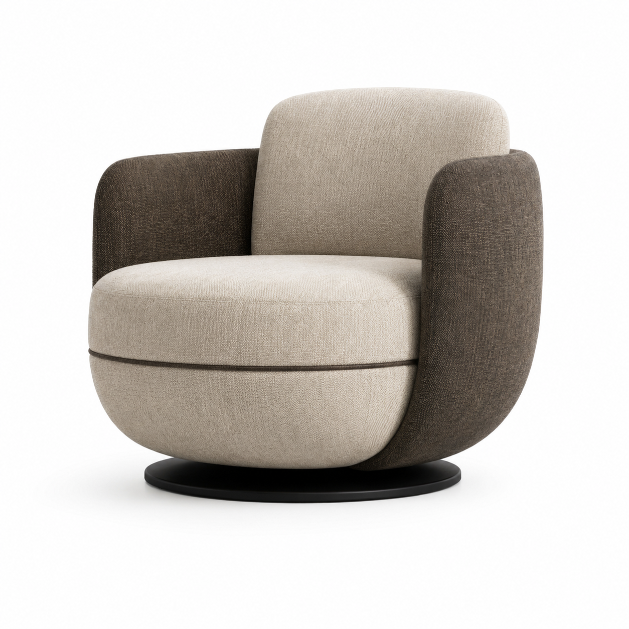 Sillón Giratorio Envolvente Bicolor, Cement