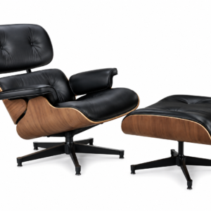 Silla Lounge con Ottoman, Estilo Vitra Black