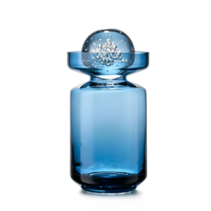 Jarrón de Vidrio con Esfera de Cristal
