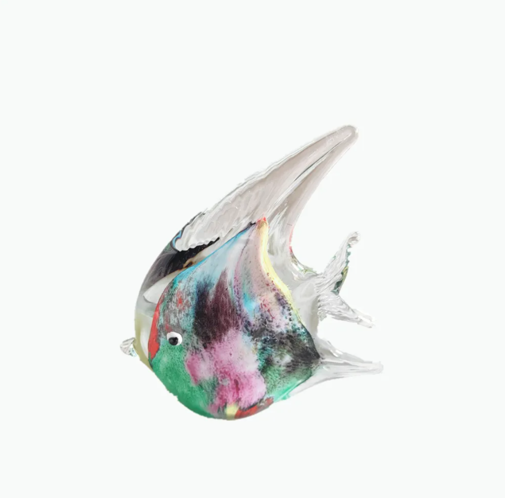 Figura Decorativa de Pez de Vidrio