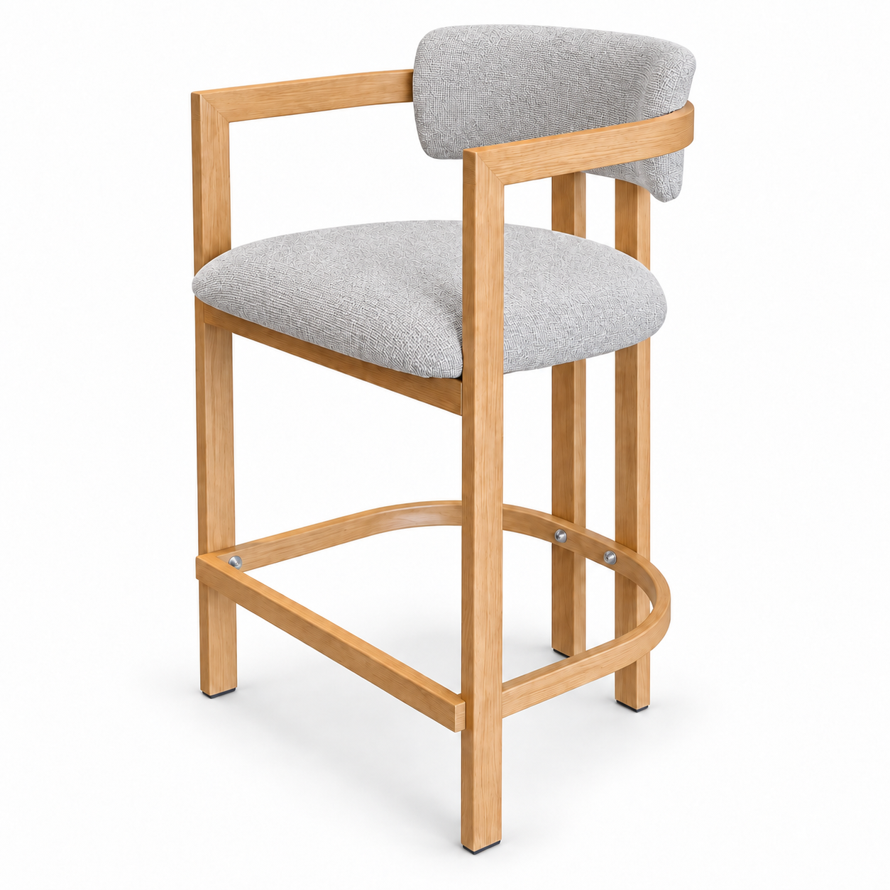 Silla de Bar Base de Metal Caz-Gris