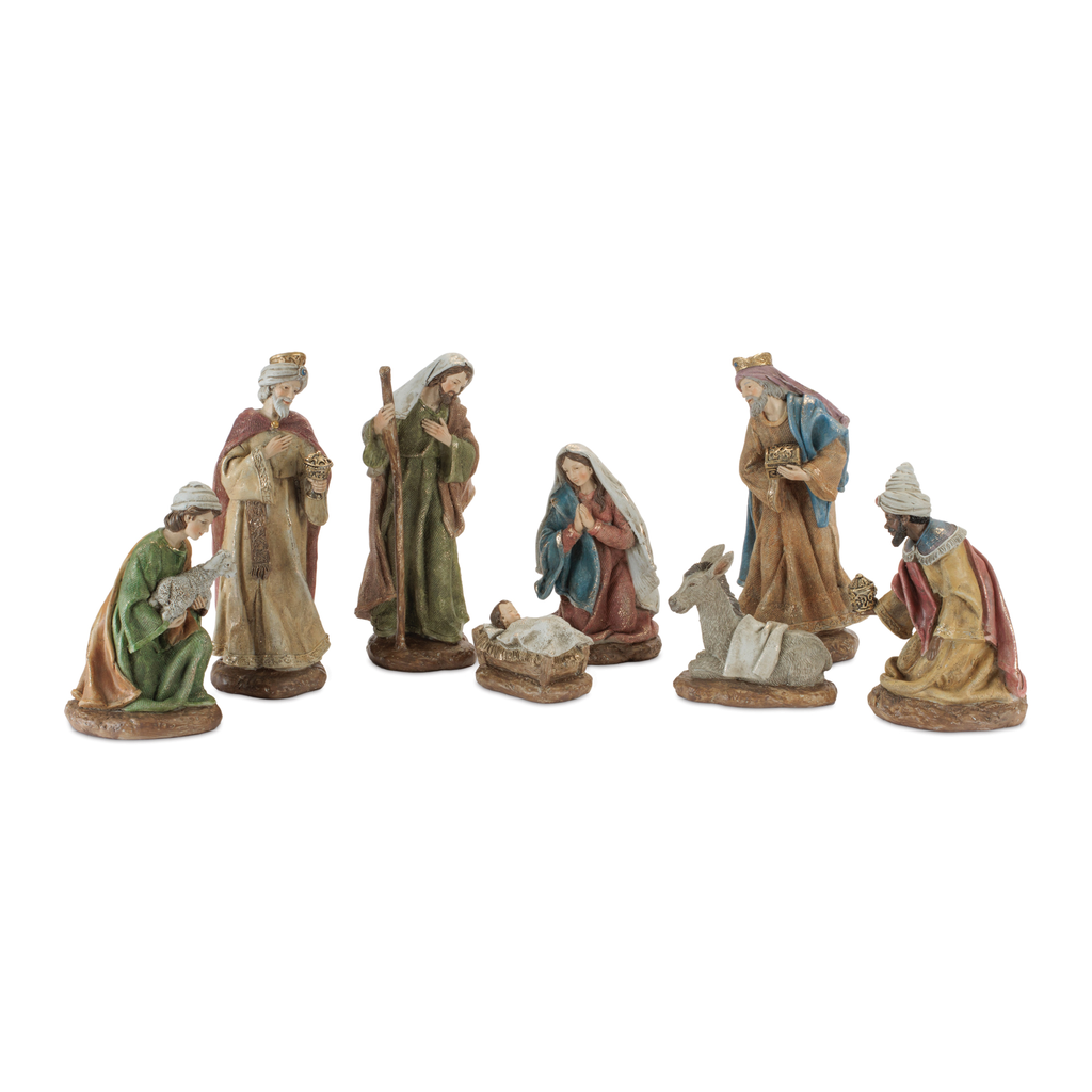Nacimiento de Resina, 8 Piezas, 5 a 20 cm