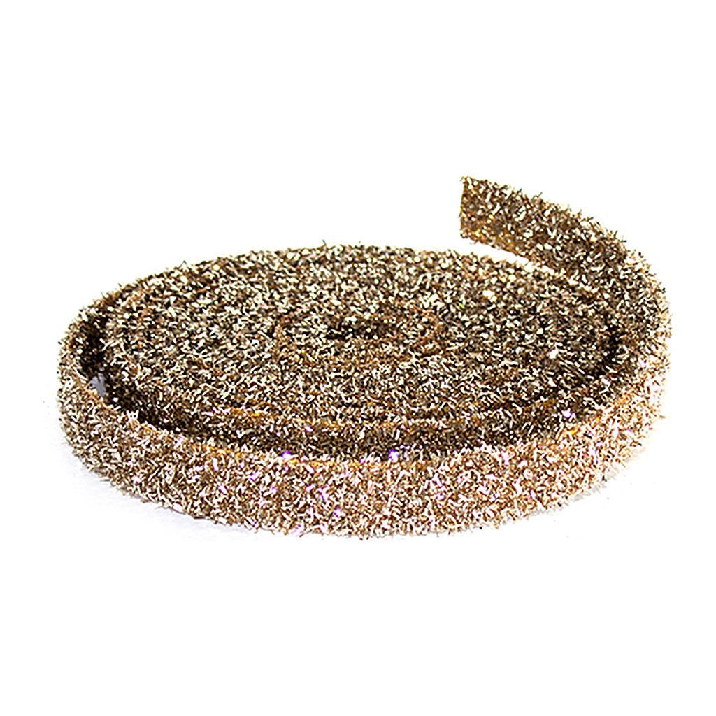 Cordón Decorativo con Escarcha, Dorado, 2.5 cm x 4.6 m