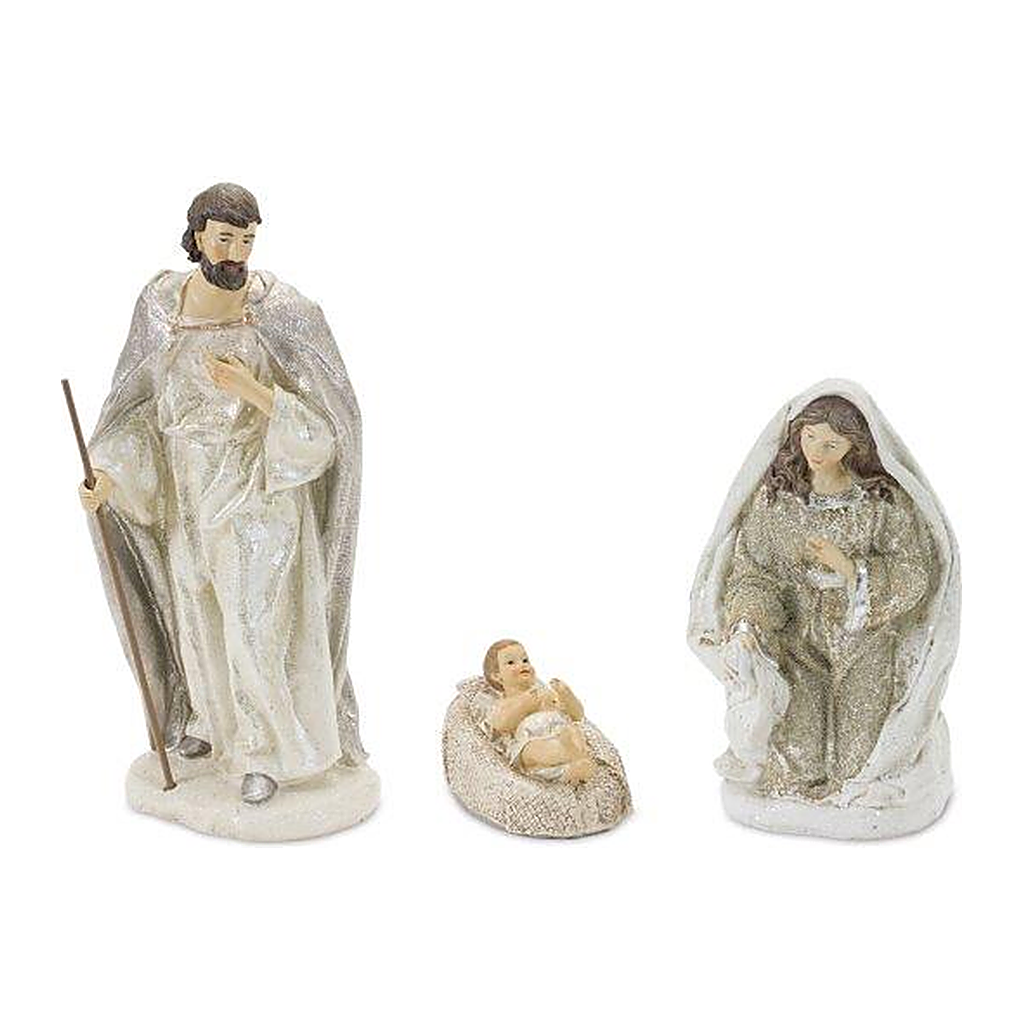 Set de 3 Figuras de Sagrada Familia de Resina, 8 a 30 cm