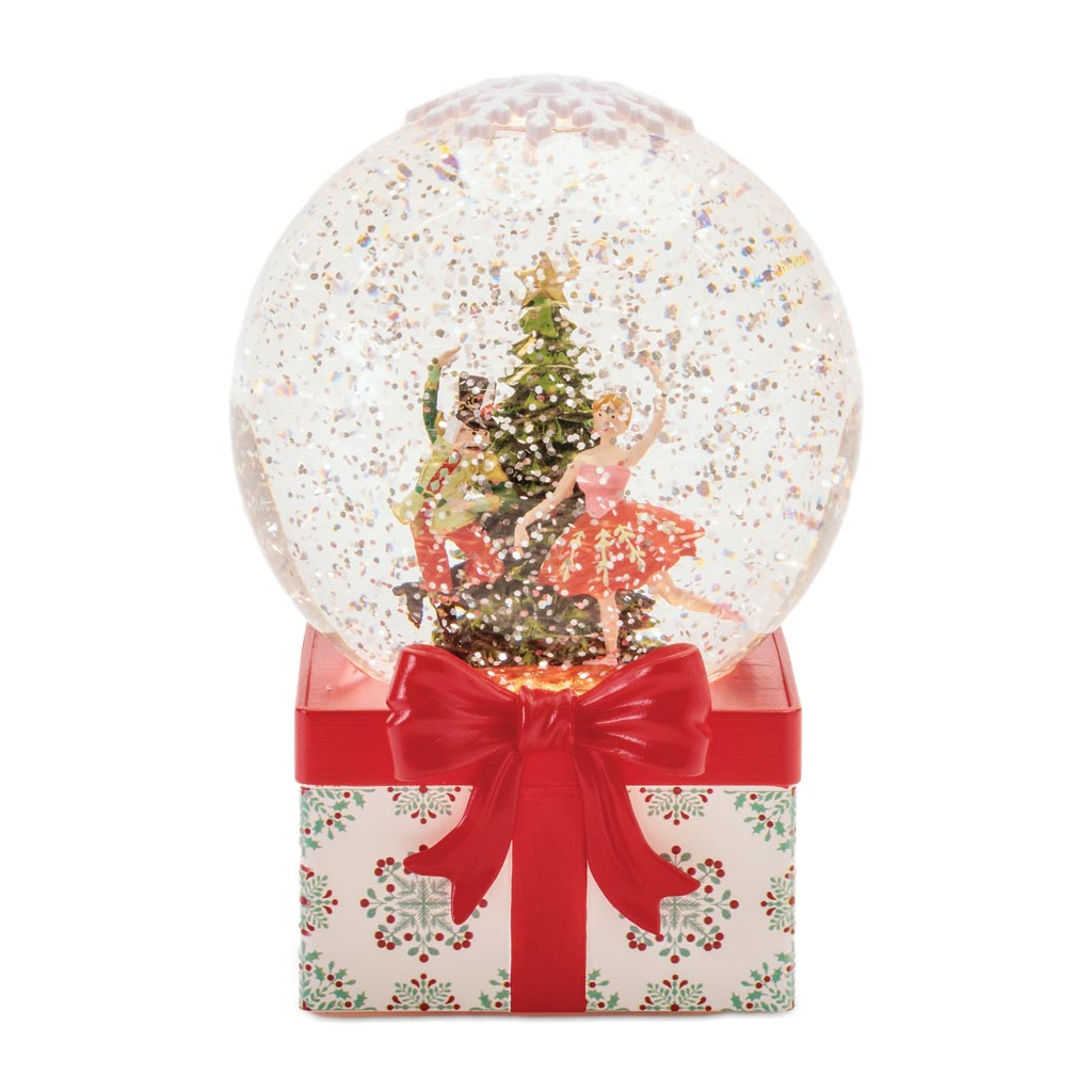 Esfera de Nieve LED con Bailarina y Soldado, 17 cm