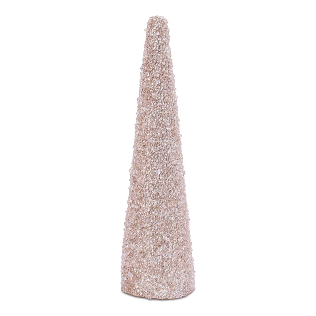 Cono Decorativo Escarchado, Champagne, 38.1 cm