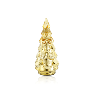 Árbol Navideño de Vidrio Mediano, Dorado, 36 cm