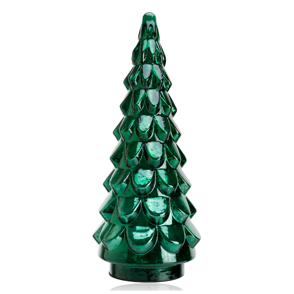 Árbol Navideño de Vidrio Grande, Verde, 55 cm