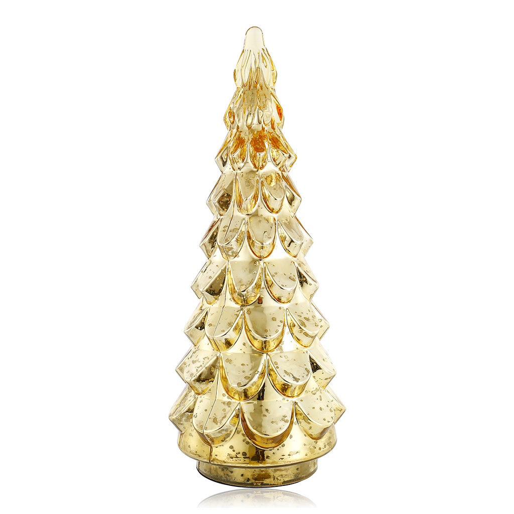 Árbol Navideño de Vidrio Grande, Dorado, 55 cm