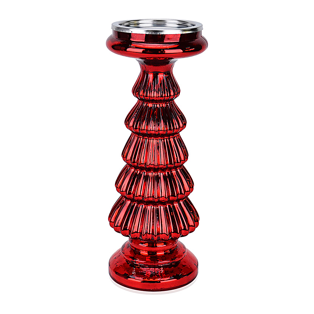 Candelero de Pedestal, Rojo, 30 cm