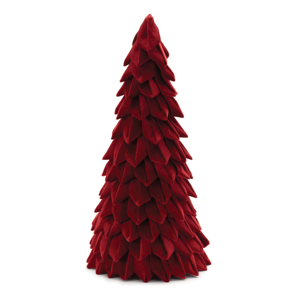 Árbol Navideño de Tela con Pétalos, Rojo, 49.5 cm