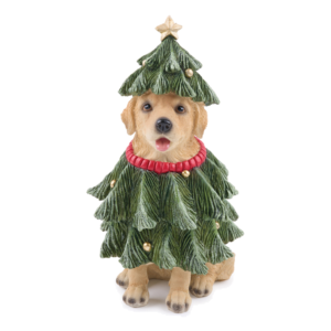 Figura de Bulldog con Suéter Navideño, Resina, 22.9 cm