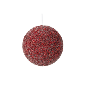 Esfera Navideña Metalizada con Cuentas, Vino, 11 cm